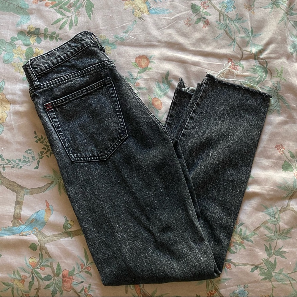 BDG Black Acid Wash Slim Straight Jeans